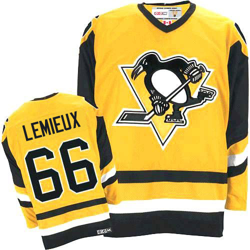 Kinder Pittsburgh Penguins Eishockey Trikot Mario Lemieux #66 Authentic Throwback Gold – CCM